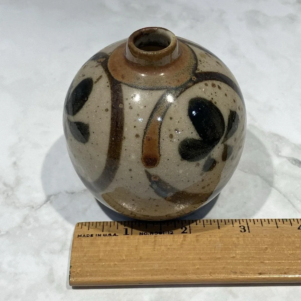 Vtg OMC Japan Otagiri Mercantile Company Hand Painted Ceramic Bud Vase Bulbous